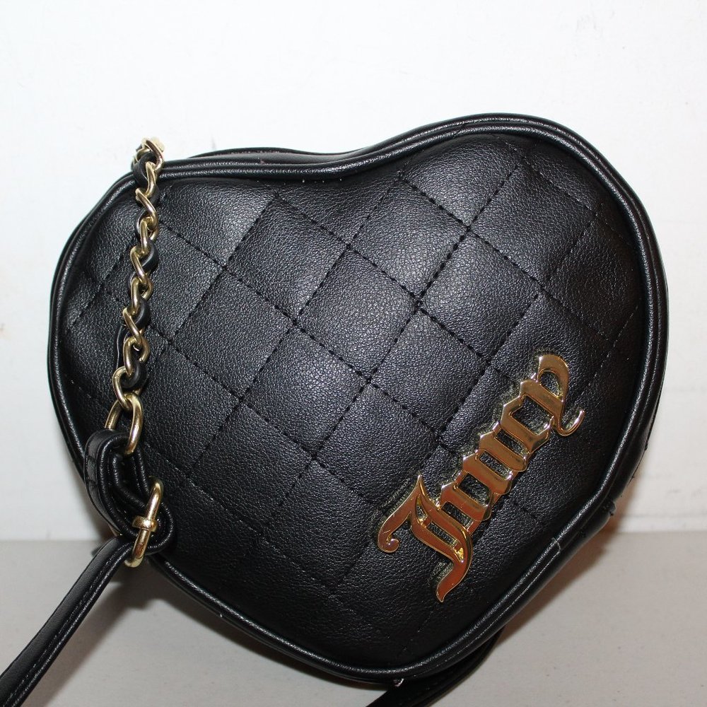 NEW JUICY COUTURE CHANGE OF HEART CROSSBODY BAG PURSE BLACK - Picture 1 of 5